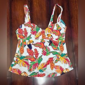 Mynah Toucan tropical Tankini, SZ M, NWT